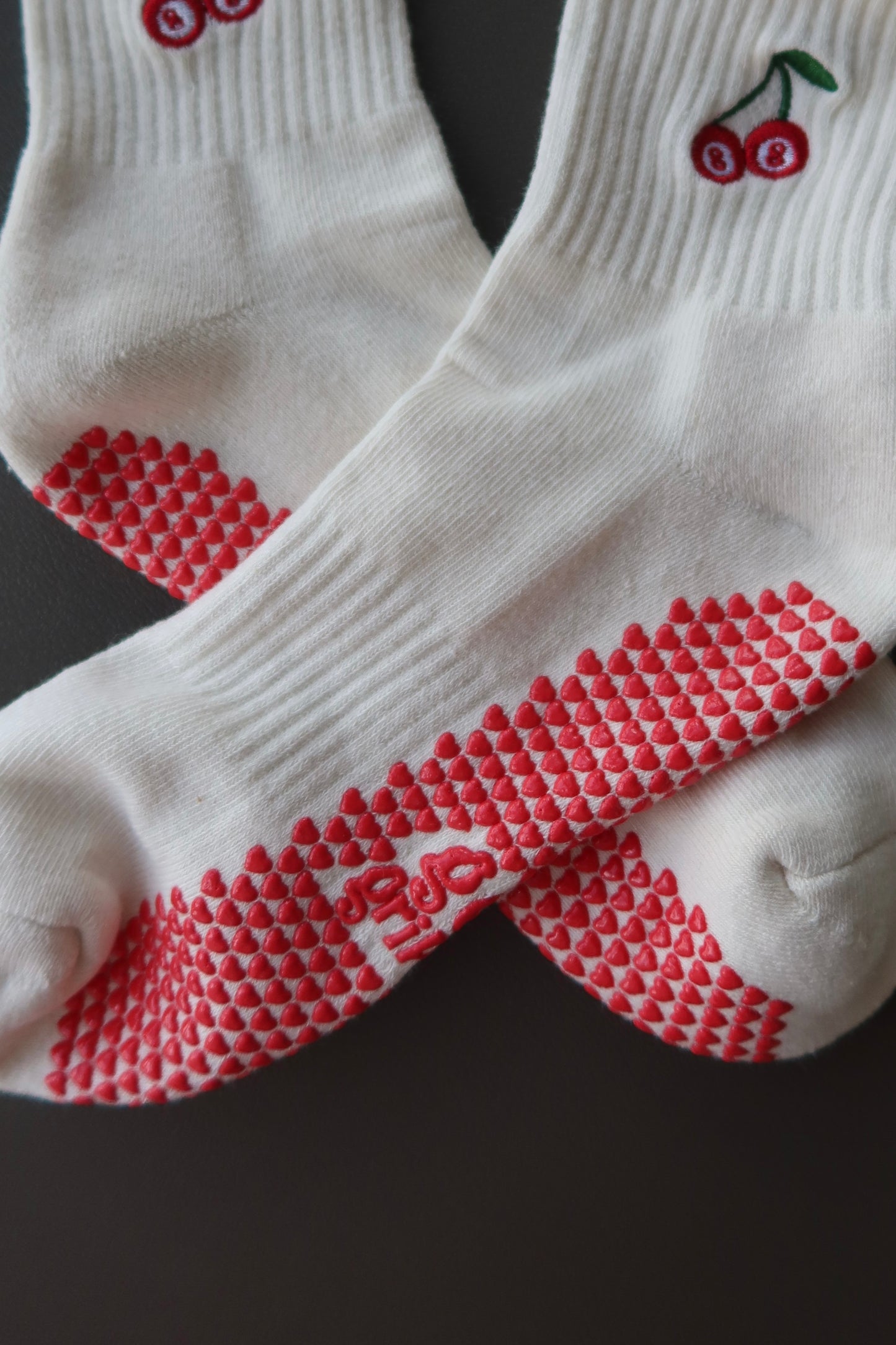 Lucky Cherry Crew Grip Socks