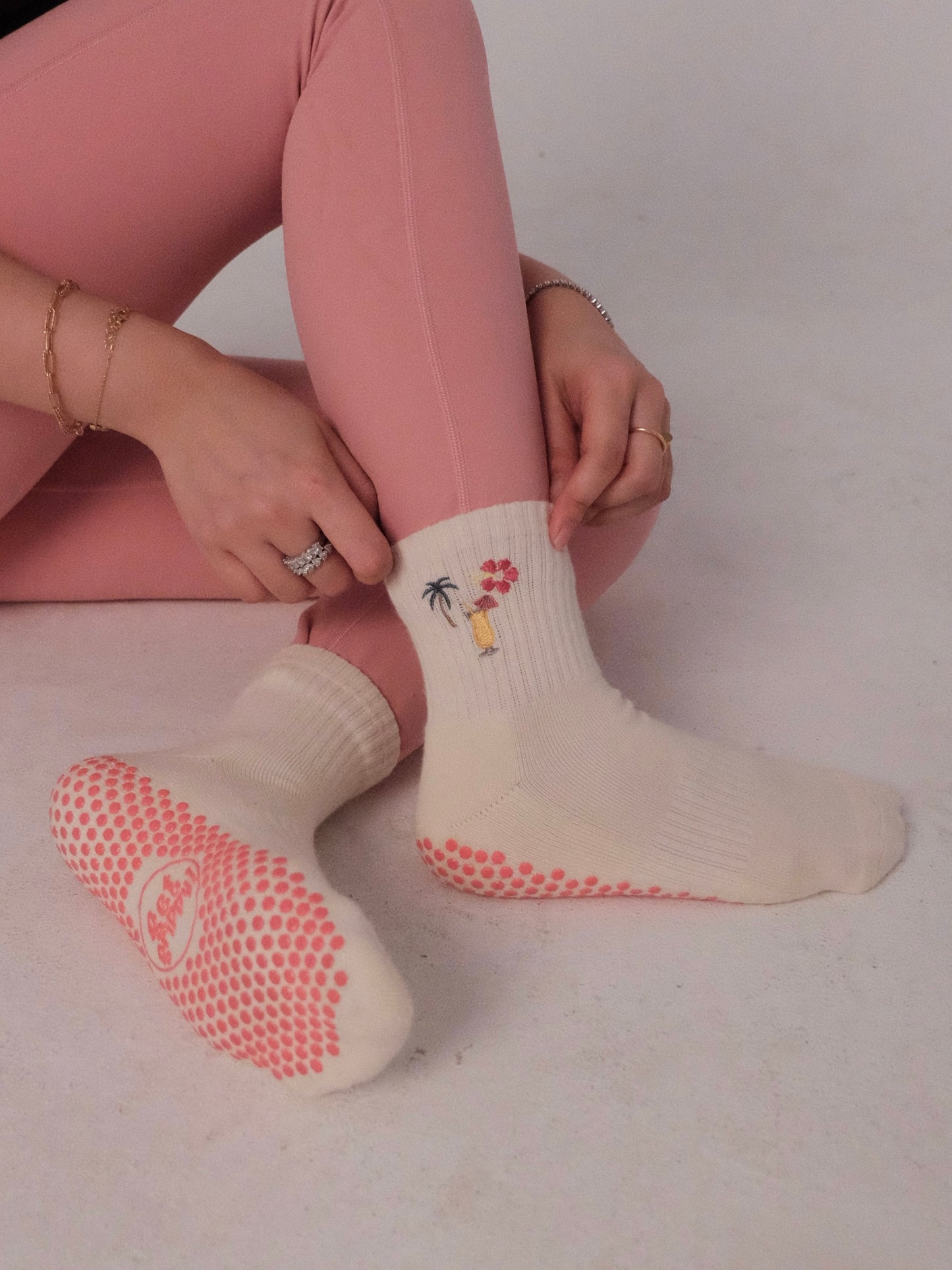 Island Girl Crew Grip Socks