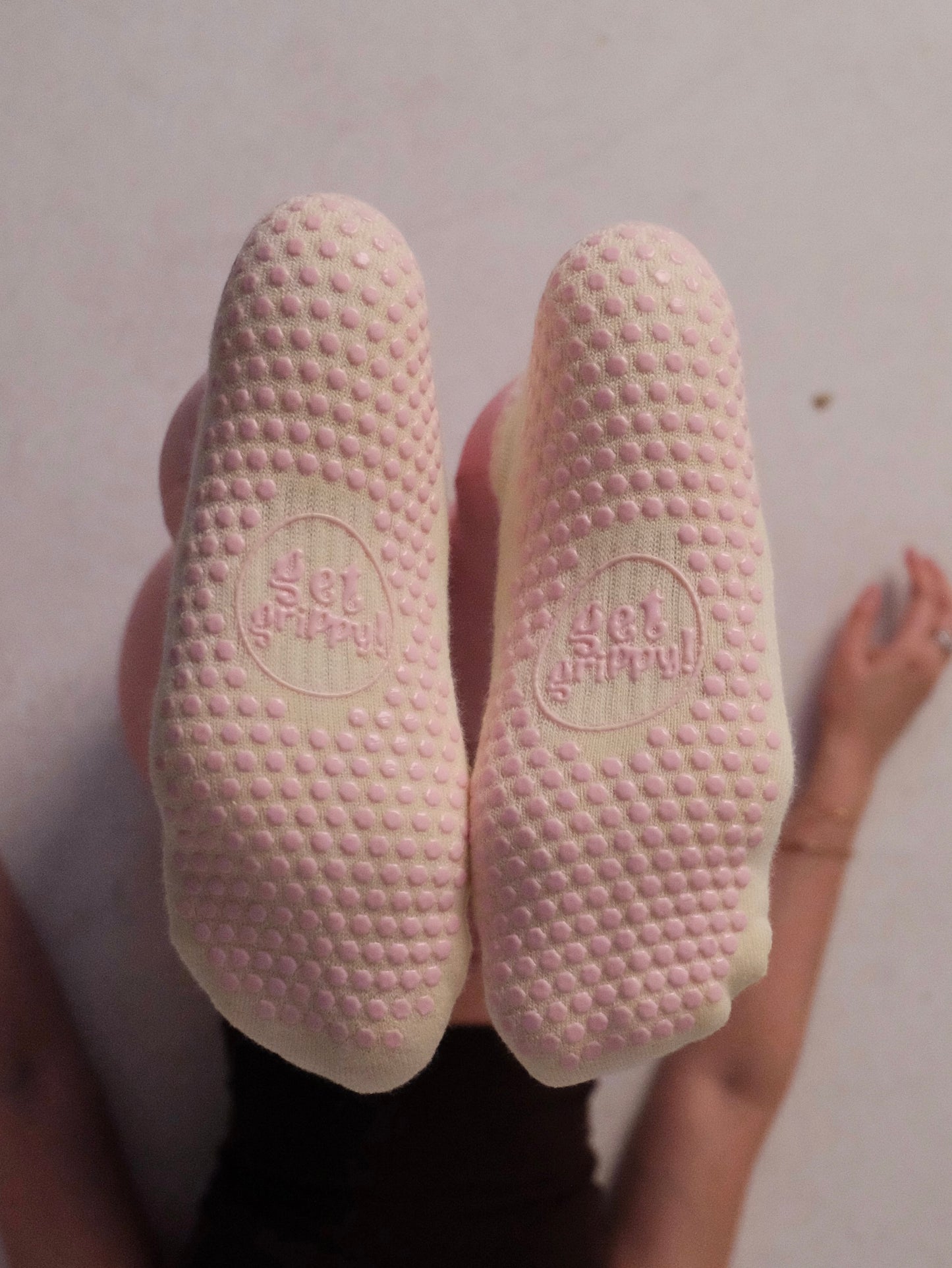 Candy Hearts Crew Grip Socks