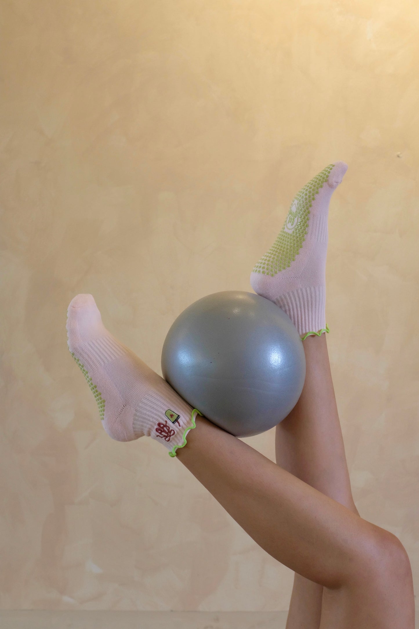 Matcha Mood Crew Grip Socks
