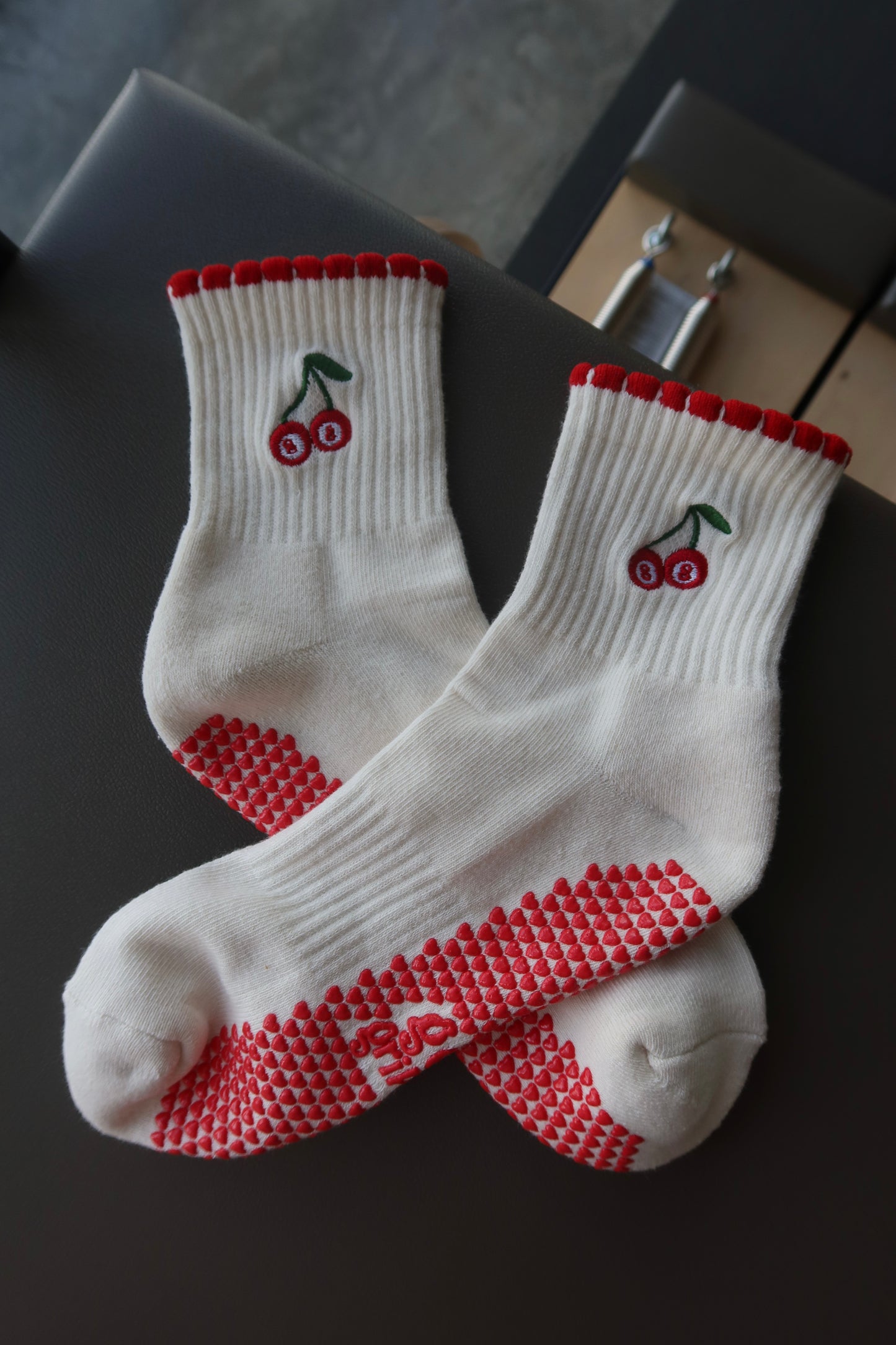 Lucky Cherry Crew Grip Socks