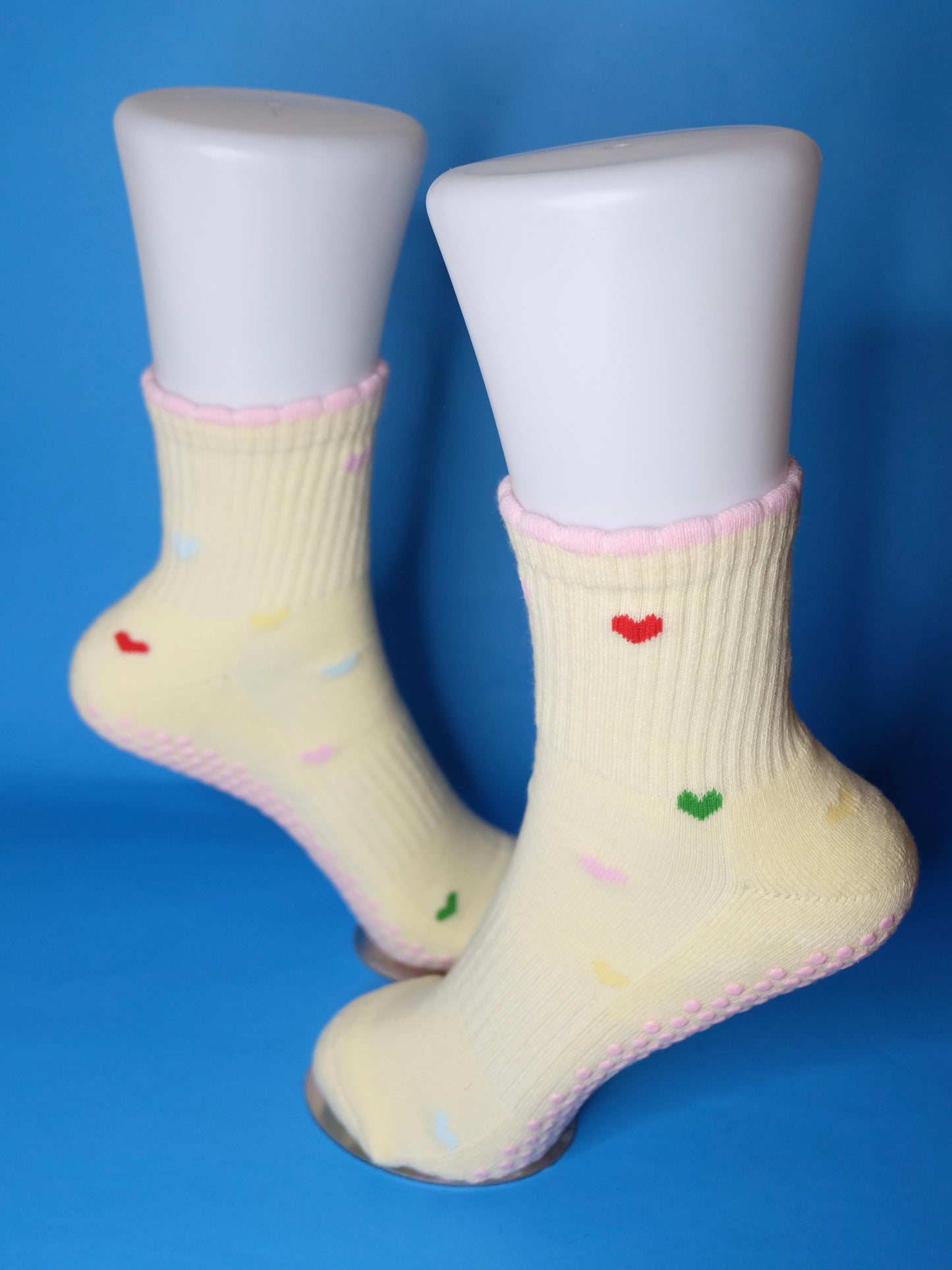 Candy Hearts Crew Grip Socks