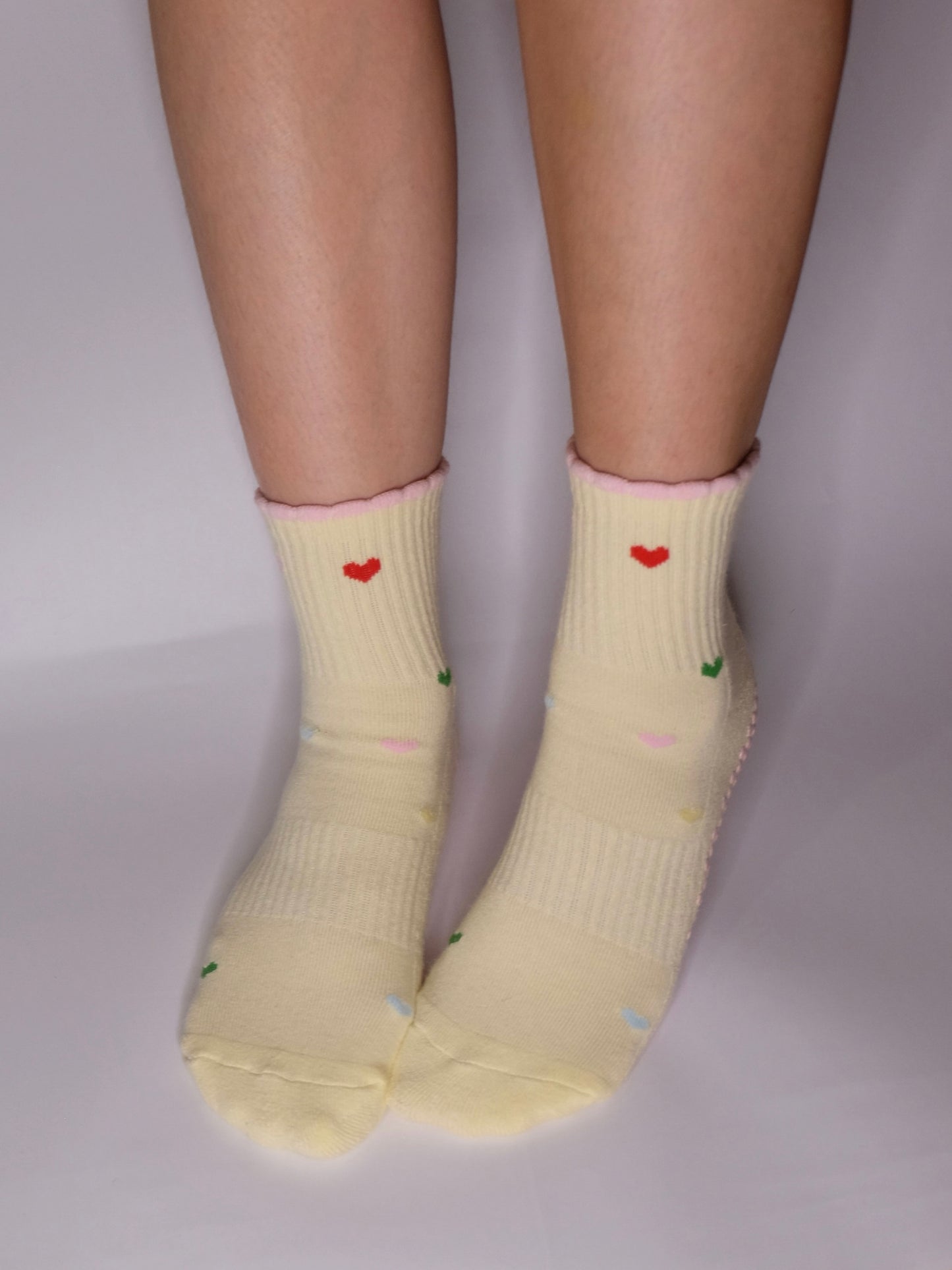 Candy Hearts Crew Grip Socks